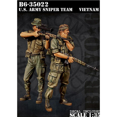 1/35 scale resin model kit of US Army sniper team – two unpainted figures